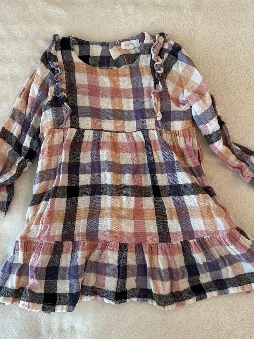 Angel Dear Ruffle Tiered Plaid Dress 2T